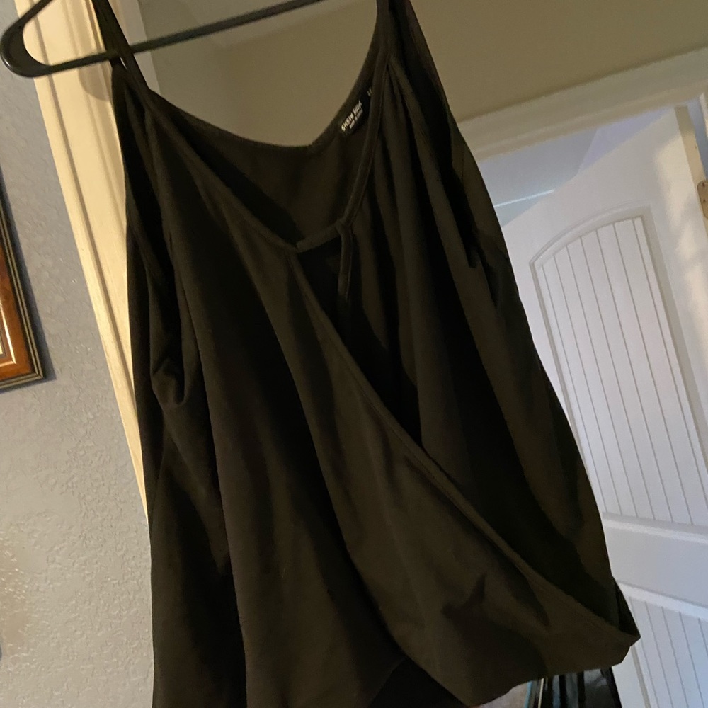 Black Tank with Slit in the chest